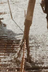 A residential concrete project mid-pour with reinforcement visible in El Paso, Texas, related to concrete work cost El Paso.