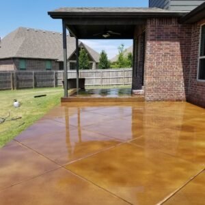 Stained concrete outdoor patio El Paso